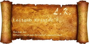 Leitgeb Kristóf névjegykártya